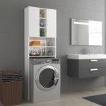 vidaXL Dulap mașina de spălat, alb extralucios, 64x25,5x190 cm, vidaXL