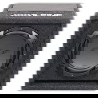 Subwoofer Auto Amplificat, Putere 150W, Cu Incinta de Tip Bandpass sau Bass Reflex si Difuzor de 200 mm, Telecomanda Inclusa, Design modern, CuloareNegru