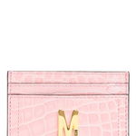 Genti Femei Moschino Italian Leather Card Holder Pink