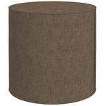 HOMCOM Taburet Rotund 2 în 1 cu Husă Detașabilă, Suport pentru Picioare din Material cu Aspect de In, Ø41x41 cm, Maro | Aosom Romania, HOMCOM