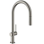 Baterie bucatarie cu dus extractibil gri periat Hansgrohe Talis M54 210 cu 2 jeturi 72801340