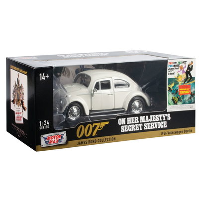 Masinuta Motormax, 1966 Volkswagen Beetle James Bond, Alb, 1:24, Motormax