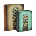 Set 2 cutii carte Book Owls