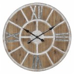 Ceas de perete Loxy, MDF fier, alb maro, O 80X6.5 cm