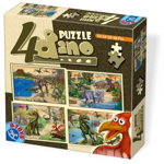 Set 4 Puzzle D-Toys Dino 12 24 35 48 piese