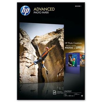Hartie foto lucioasa HP Advanced pentru inkjet, A3, 250g/mp, 20coli/top Q8697A
