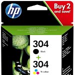 Set 2 cartuse cerneala HP 304 (Color), HP