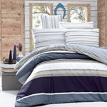 Lenjerie de pat pentru o persoana, Savoy - Blue, Victoria, Bumbac Ranforce, Victoria