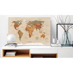 Tablou World Map: Beige Chic