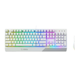 Kit Tastatura si mouse MSI VIGOR GK30 COMBO, layout UK, USB, iluminare RGB, Alb