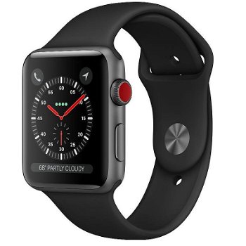 Apple Watch Series 3 Cellular 42mm, MTH22MP/A, Black Sport Band, space grey