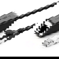 Extensie cablu UGREEN Cat 6 FTP Ethernet RJ45 mama/tata, cu protectie, 5m, Negru