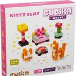 Jucarie lemn Cubika - Set de Constructii World Kitty Flat, Cubika