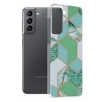 Husa Techsuit - Marble Series pentru Samsung Galaxy S21 - Green Hex