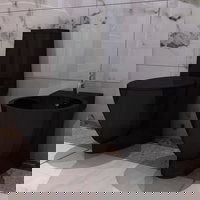 Set vas de toaleta si bideu din ceramica vidaXL, Ceramica, 39 x 66 x 84 cm, Negru