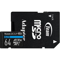 Memorie Team Group A1 microSDXC 64GB, UHS-I Class 3, V30, SD Adaptor
