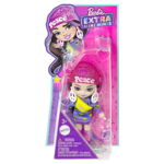Papusa Barbie Extra Mini Minis cu par si accesorii, 8 cm, HLN46, Barbie