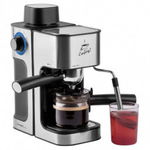 Espressor manual First Austria FA-5475-2, 800W, Rezervor 0.250L, Vas de sticla, Pauza, Inox/Negru, First Austria