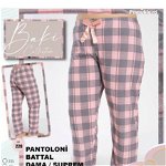 Pantaloni de pijama batal, cu imprimeu multicolor, 