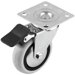 Rotila cu flansa si frana, metal, plastic, gri, Ø 75 mm, H 98 mm, Arabesque