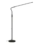 Lampa de podea LED, ajustabila, pentru birou, salon manichiura, metal si plastic, comutator tactil, luminozitate reglabila, 187-206 cm, negru