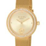 Ceasuri Femei Versus Versace Womens Crystal Bezel Mesh Bracelet Watch 35mm Gold