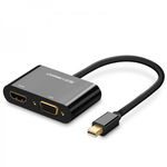 Adaptor Ugreen Hdmi / Vga La Mini Displayport 4k@30 Hz Full Hd 1080p Negru - 814398, Ugreen