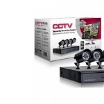 Sistem supraveghere 3000 TVL - Accesorii complete- HD DVR, 4 camere exterior - interior, internet, infrarosu, optiune vizionare de pe Telefon, Naturmag