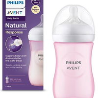 Avent SCY903/11 Biberon natural response roz 1+ luni 260 ml, Philips Avent