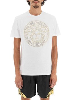 Versace Medusa-Studded Taylor Fit T-Shirt OPTICAL WHITE, Versace