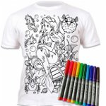Tricou de colorat cu markere lavabile Sirena - 7-8 ani