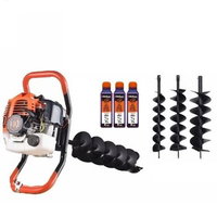 Motoburghiu de pamant WOLFSON&reg STB-520 1470W 3 burghie incluse 100 150 si 200mm + 3 ulei rosu 0.1L