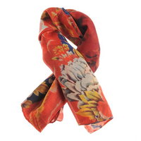 Esarfa matase, in nuante de foc