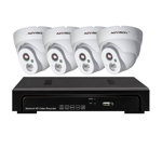 Sistem supraveghere video IP PoE 4 camere dome 1080P Aevision, AEVISION