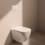 Set vas wc suspendat Ideal Standard Tesi AquaBlade cu capac soft close, rezervor incastrat si clapeta crom lucios, Ideal Standard