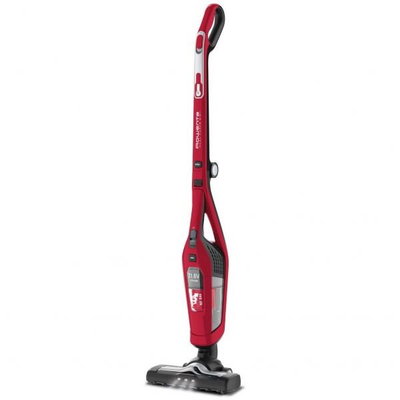 Aspirator vertical Rowenta fara fir Dual Force 2in1 RH6753WO 0.6L 21.6V 48W autonomie 75 min perie cu LED rotativa rosu