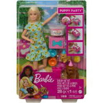 Barbie Gama Family Set Papusa Cu Catelusi, Barbie