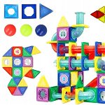 Set de constructie Malplay Magnetic Tiles 148 piese 3D Multicolor