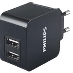 Incarcator Philips, 5 V, 3.1 A, USB, 8.8 x 4.4 x 3 cm, Negru