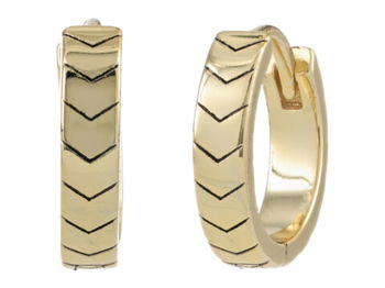 Bijuterii Femei Argento Vivo Chevron Huggie Earrings Gold, Argento Vivo