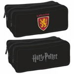 Penar etui dreptunghiular cu 3 fermoare: Negru. Harry Potter, -