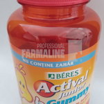 Beres Actival Junior Gummy fara zahar, gust portocale si zmeura 20 comprimate gumate, Beres Pharmaceutical