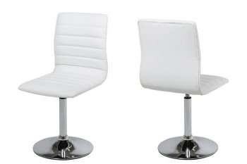 Set 2 scaune metalice tapitate cu piele ecologica Piper White
