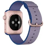Curea iUni compatibila cu Apple Watch 1/2/3/4/5/6/7, 44mm, Nylon, Woven Strap, Electric Purple, iUni