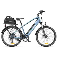 Bicicleta electrica Ulzomo ULZM26-BL, autonomie 100km, 250W, 36V 17Ah, 7 trepte viteza max. 25km/h, LDC, albastru, anvelope 26x1.95 inch, ULZOMO