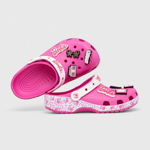 Crocs papuci Barbie Classic Clog femei, culoarea roz 206340, Crocs