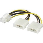 Cablu adaptor GOOBAY 51360, 2 x Molex 5.25 la P6 PCIe 6 pini