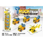 Set 5 vehicule de constructii, Truck Team, pull-back action, 35.2×11.3×4cm, multicolor, +3ani, en-gros, 