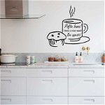 Sticker perete bucatarie Cana de cafea si briosa, Sticky Art