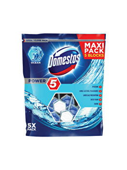 Odorizant toaleta DOMESTOS Power 5 Maxi Pack Ocean, 5 x 55g